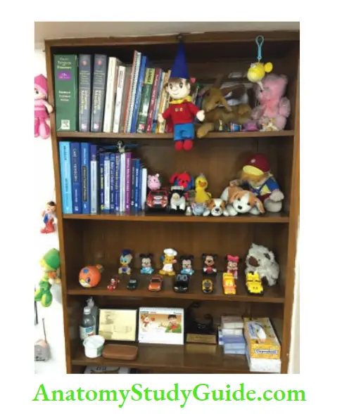 History taking Ambulatory clinic stocked with toys to create a child-friendly ambience.