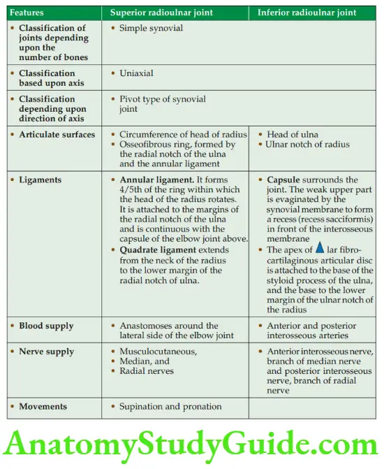 Joints Of Upper Limb Factors Stabilizing Shoulder Adduction Branches Of Ulnar Nerve Coracoacromial Arch Super And Inferior Radioulnar Joints
