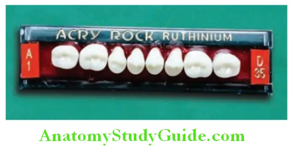 Arrangement Of Artificial Teeth maxillary posterior teeth