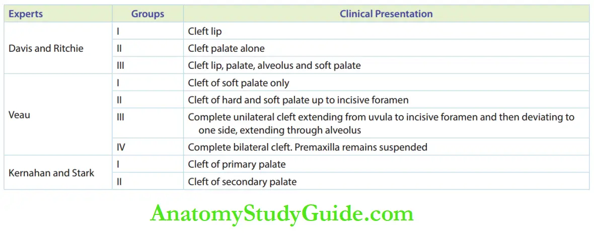 Cleft Lip And Cleft Palate Less Common Classifiations of Cleft Lip and Cleft Palate