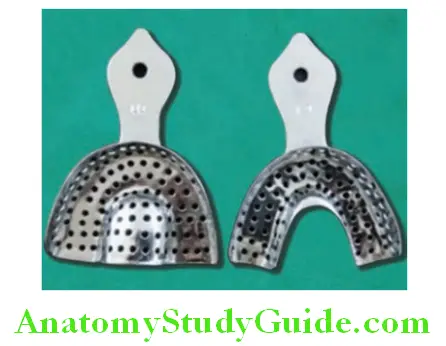 Impression Trays perforated metal stock tray for dentulous impression