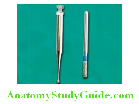 Instruments For Fixed Prosthodontics latch type and friction type nonworking ends of diamond points