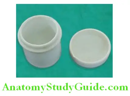 Instruments For Removable Prosthodontics porcelain cup with lid