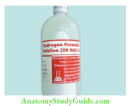 Irrigation And Intracanal Medicaments Hydrogen peroxide.