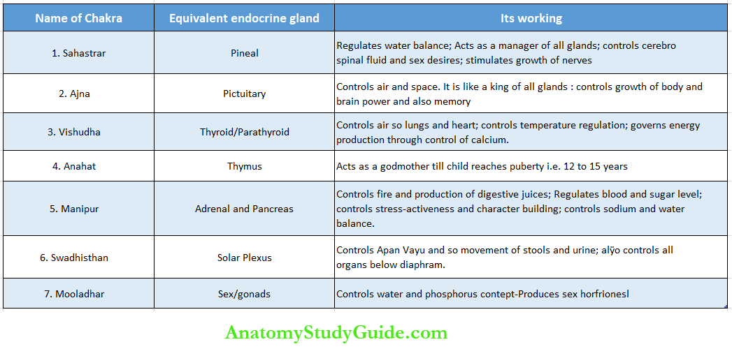 Endocrine Glands Regulators Of The Body Name Of Chakra Equivalent Endocrine Gland And Its Working
