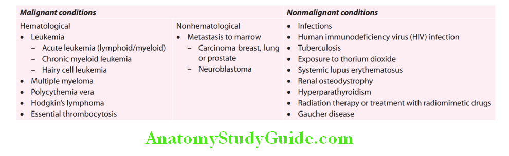 Hematology Causes of secondary myelofibrosis