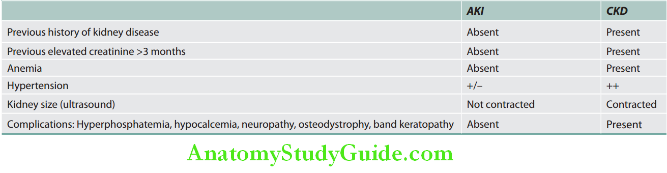 Kidney Diffrences between acute kidney injury AKI and chronic kidney disease CKD