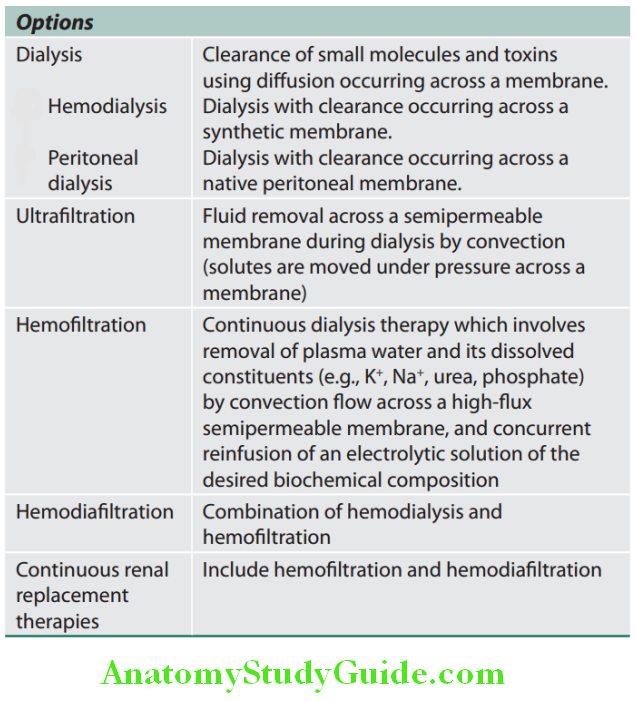 Kidney Options of renal replacement therapy