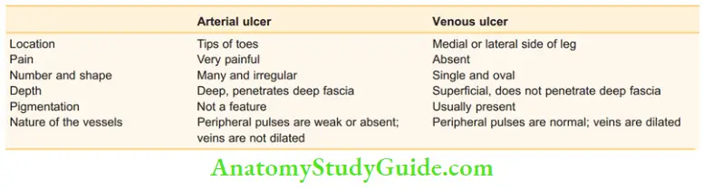 Differential Diagnosis Of Leg Ulcer And Pressure Sore Different Between Arterial And Venous Ulcers
