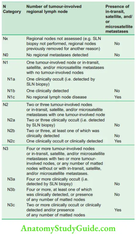 Skin Tumours Definition Of Reginal Lymph Node (N)