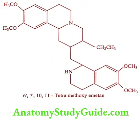 Medical Chemistry Antiprotozoal Agents Emetine